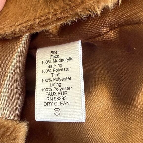 RLZ Rachel Zoe Faux Fur Women's Sleeveless Vest sz XS Hook-Eye Closure Lined - Picture 4 of 6